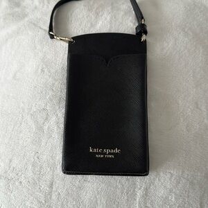 Kate Spade Spencer Leather Slim Phone Case Crossbody in black
